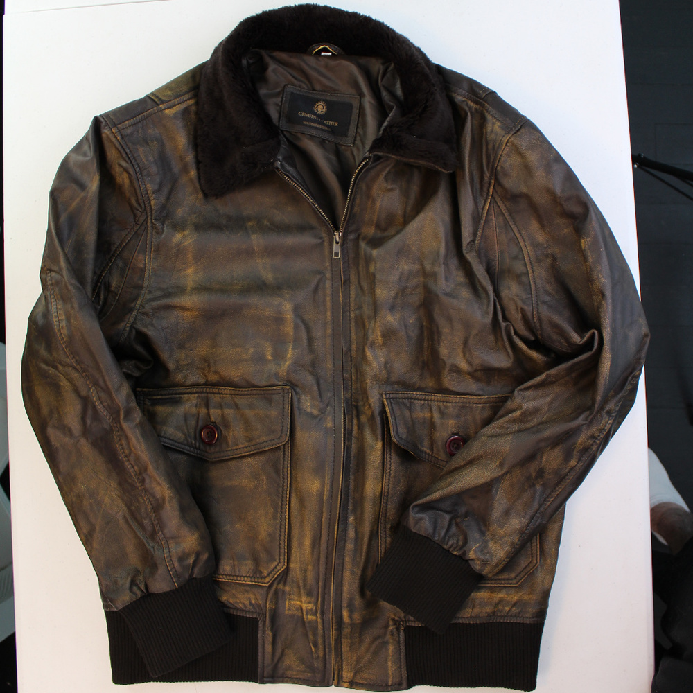 ⬇️$75:  Leather Bomber Jacket The Leather Empire